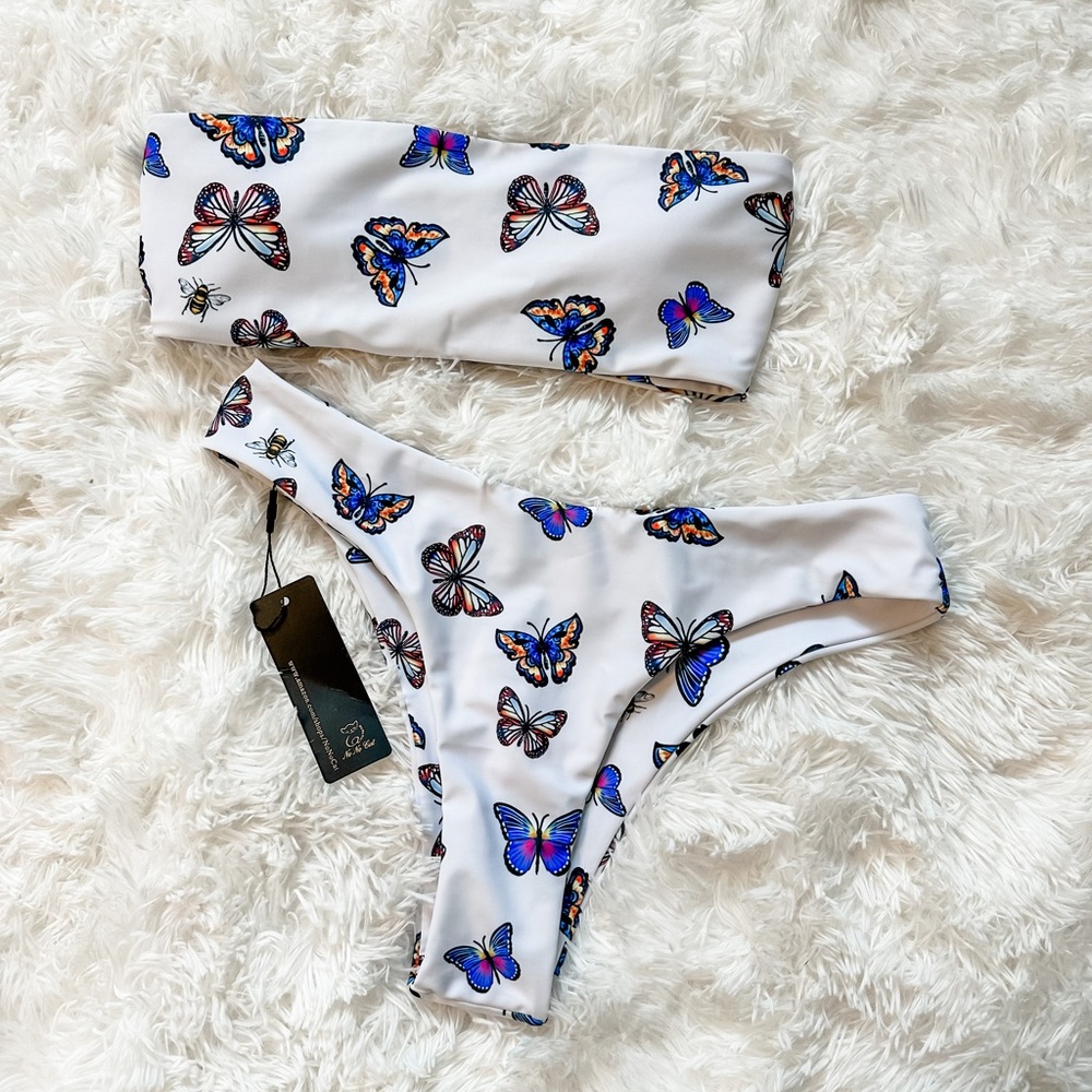 BRAND NEW NEVER WORN! Butterfly Bando Style Bikini